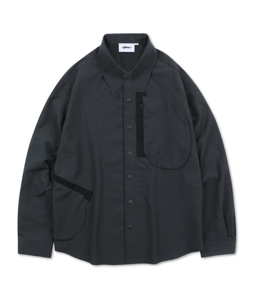 XTS040 유틸리티 깅엄 체크 셔츠 (BLACK)