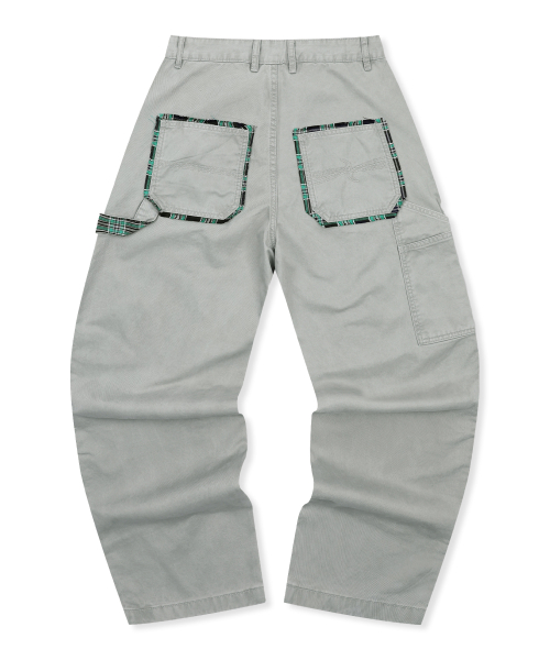 XP308 체크 카펜터 워싱 코튼 팬츠 (LIGHT GRAY)