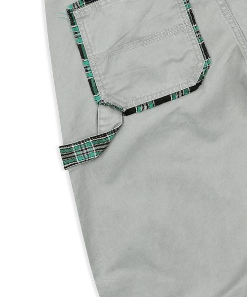 XP308 체크 카펜터 워싱 코튼 팬츠 (LIGHT GRAY)