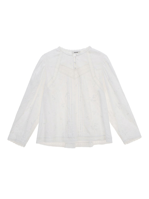 Cotton Flower Jacquard Lace Blouse MU2611BL501V