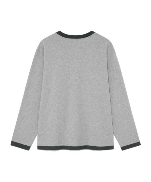 TCM msr henley neck long sleeve (grey)