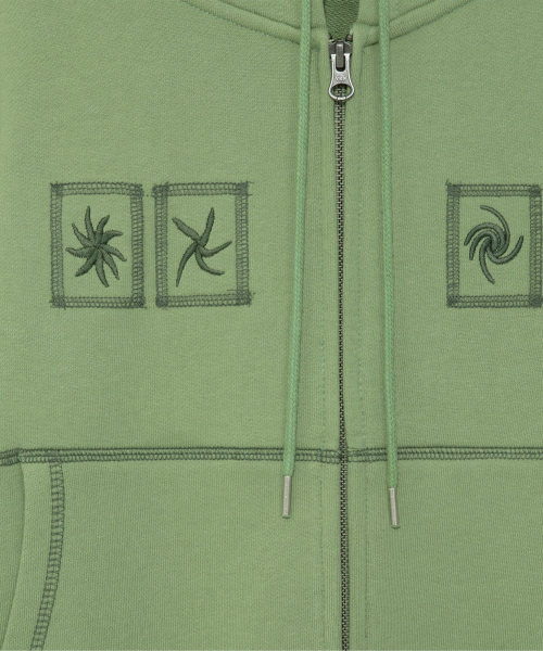TCM tornado hooded zip-up (green)