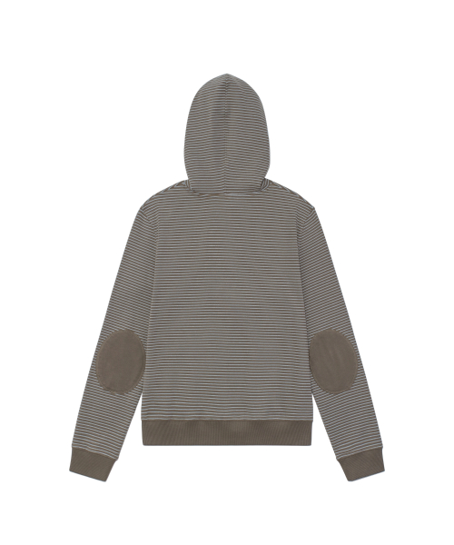 TCM contrast stripe hoodie (brown)