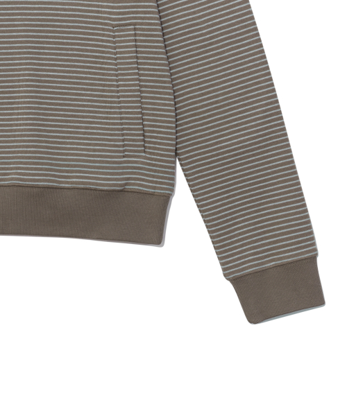 TCM contrast stripe hoodie (brown)