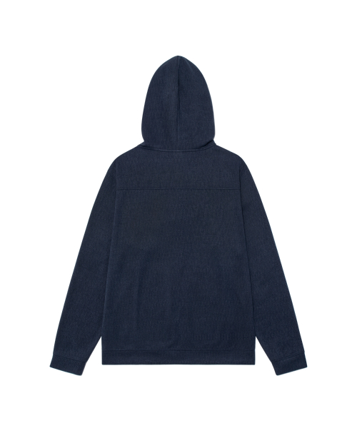 TCM texture flow hooded zip-up (navy)