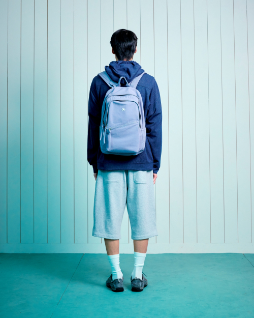 TCM texture flow hooded zip-up (navy)