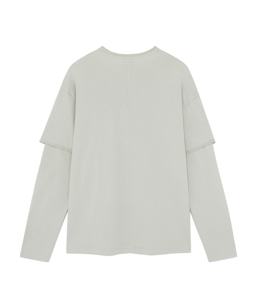TCM raw cut layered long sleeve (light grey)