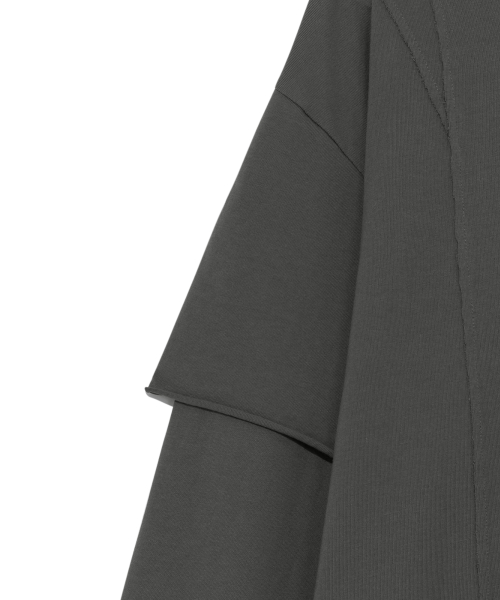 TCM raw cut layered long sleeve (charcoal)