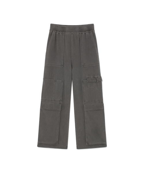 TCM pigment multi cargo sweat pants (charcoal)