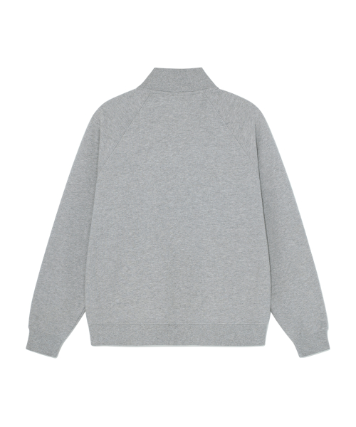 TCM flag sweat jersey zip-up (melange grey)