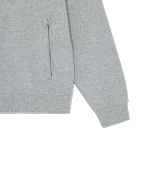 TCM flag sweat jersey zip-up (melange grey)