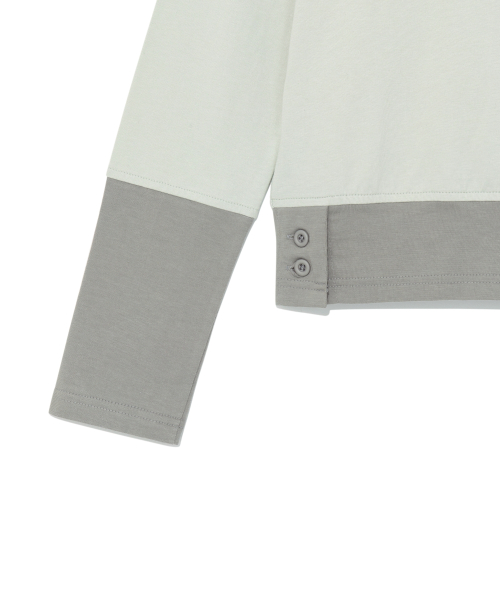 (w) TCM color block line long sleeve (pistachio)