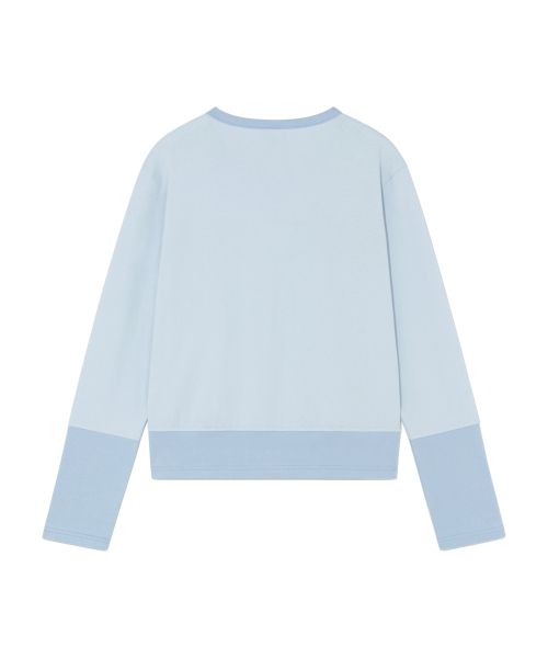 (w) TCM color block line long sleeve (sky blue)