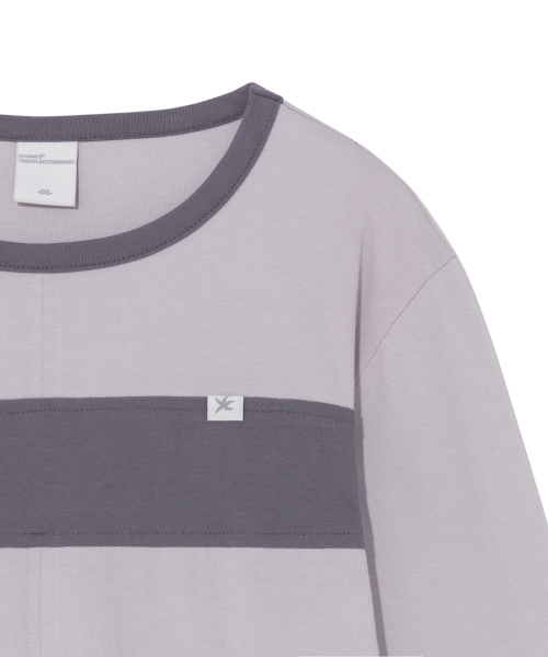 (w) TCM color block line long sleeve (purple)