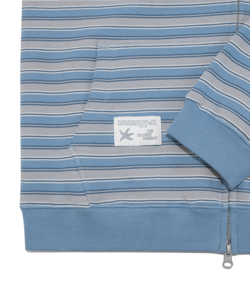 TCM stripe standard hooded zip-up (blue)