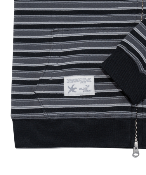 TCM stripe standard hooded zip-up (black)