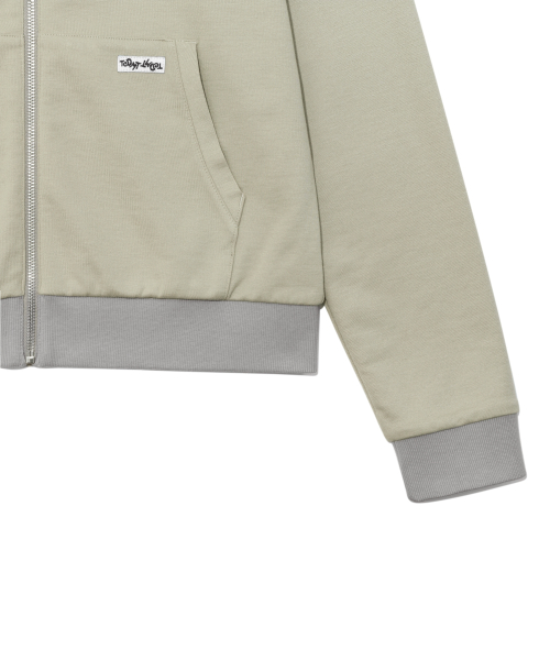 TCM reversible stripe hooded zip-up (beige)