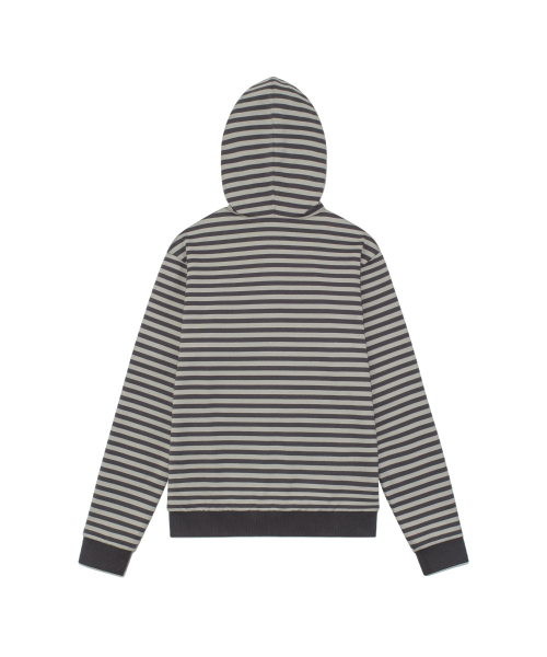 TCM reversible stripe hooded zip-up (charcoal)