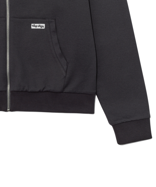 TCM reversible stripe hooded zip-up (charcoal)