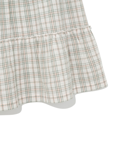 (w) TCM frill pocket check skirt (green)