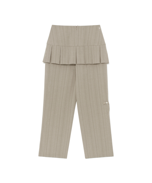 (w) TCM skirt layered button pants (beige)