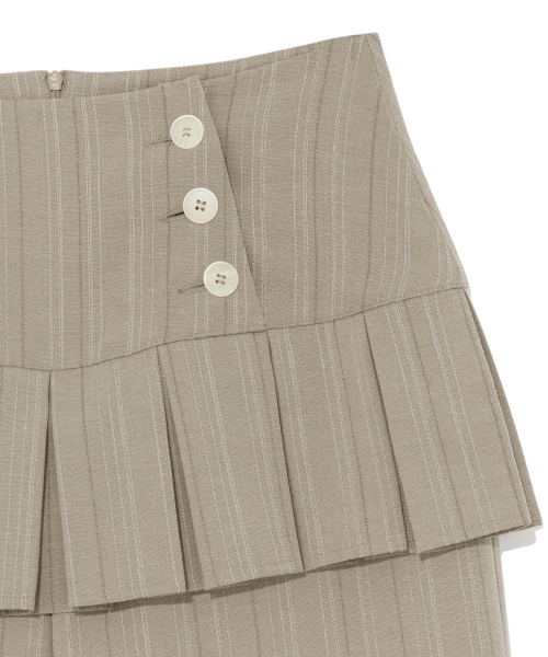 (w) TCM skirt layered button pants (beige)