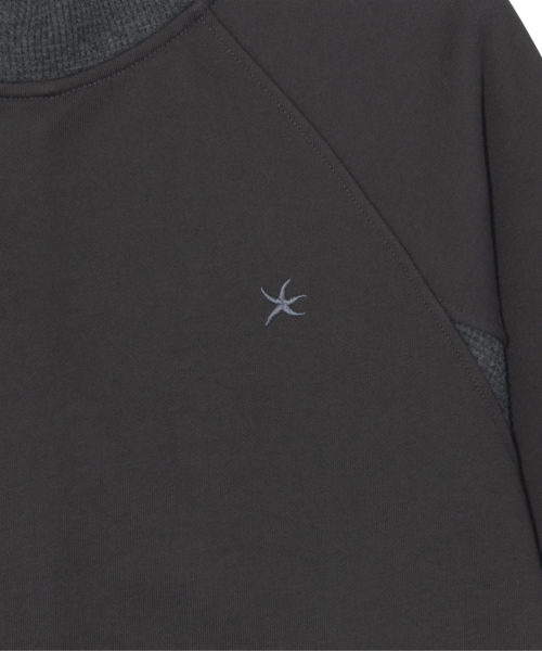 TCM curved button waffle jacket (charcoal)