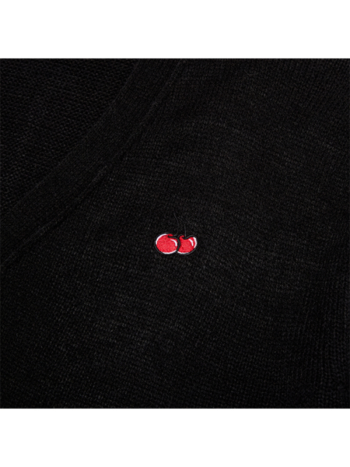 SMALL CHERRY BASIC CARDIGAN [BKA]