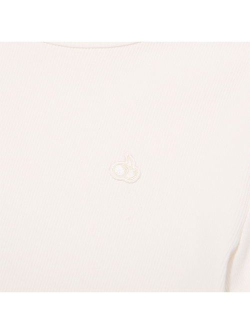 SMALL CHERRY SLIM-FIT RIBBED LONG SLEEVE [IVA]