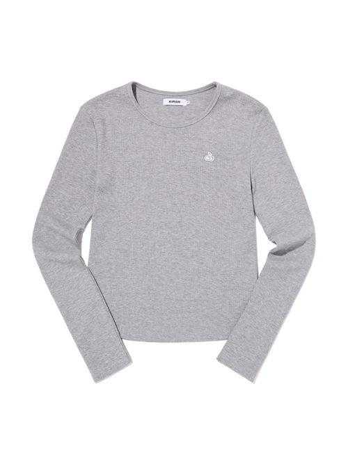 SMALL CHERRY SLIM-FIT RIBBED LONG SLEEVE [GYM]