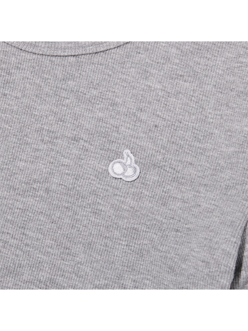 SMALL CHERRY SLIM-FIT RIBBED LONG SLEEVE [GYM]