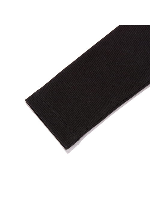 SMALL CHERRY SLIM-FIT RIBBED LONG SLEEVE [BKA]