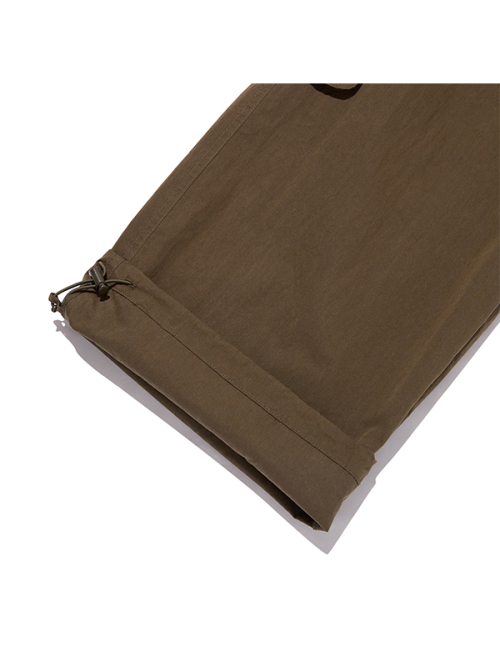 PLAIN NYLON CARGO PANTS [KHA]