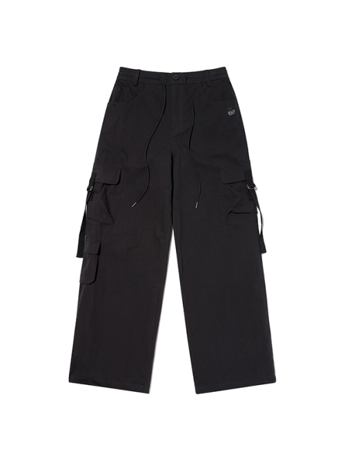 PLAIN NYLON CARGO PANTS [BKA]