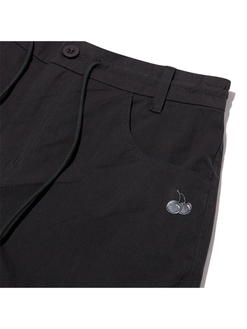 PLAIN NYLON CARGO PANTS [BKA]
