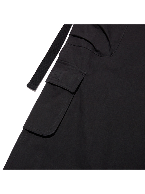 PLAIN NYLON CARGO PANTS [BKA]