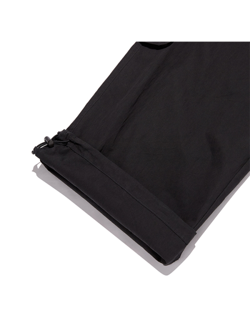PLAIN NYLON CARGO PANTS [BKA]