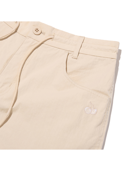 PLAIN NYLON CARGO PANTS [BEA]