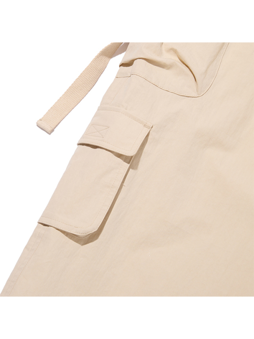 PLAIN NYLON CARGO PANTS [BEA]