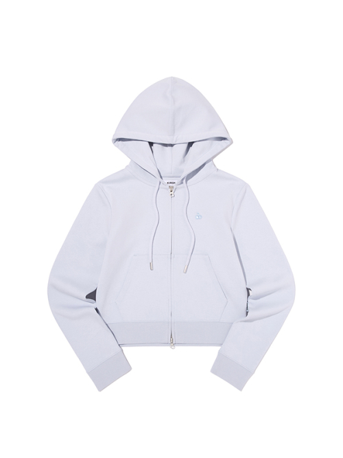 PLAIN SLIM-FIT HOODED ZIP-UP [SKL]