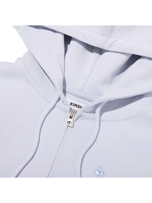 PLAIN SLIM-FIT HOODED ZIP-UP [SKL]