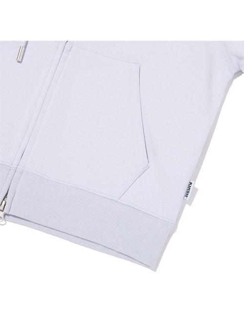 PLAIN SLIM-FIT HOODED ZIP-UP [SKL]