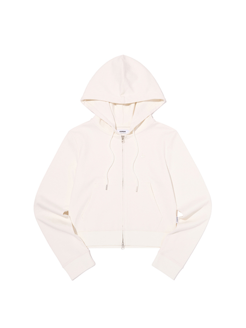 PLAIN SLIM-FIT HOODED ZIP-UP [IVA]
