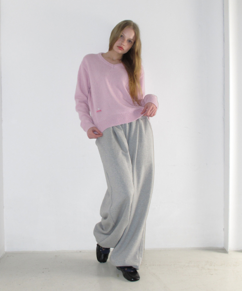 DAILY SOFT V NECK KNIT PINK