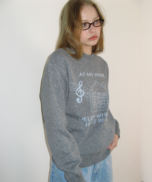 MELODY HOUSE KNIT PULLOVER GREY
