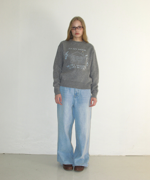 MELODY HOUSE KNIT PULLOVER GREY