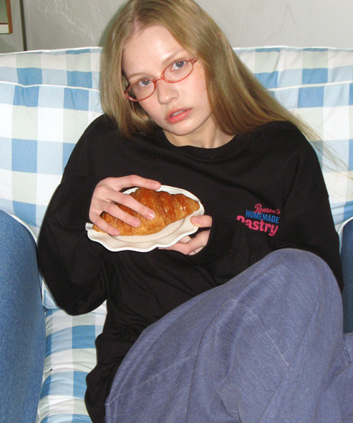 VINTAGE CROISSANT OVER FIT LONG SLEEVE BLACK