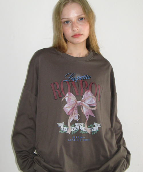 VINTAGE DOUBLE RIBBON LONG SLEEVE CHARCOAL