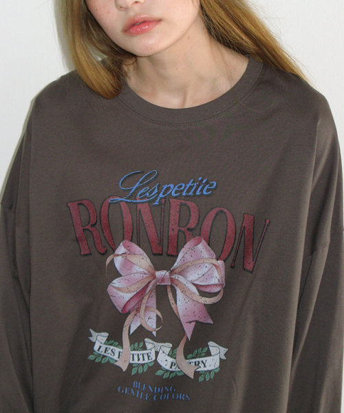 VINTAGE DOUBLE RIBBON LONG SLEEVE CHARCOAL