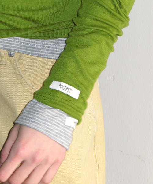 SOFT MINI LABEL LONG SLEEVE GREY STRIPE